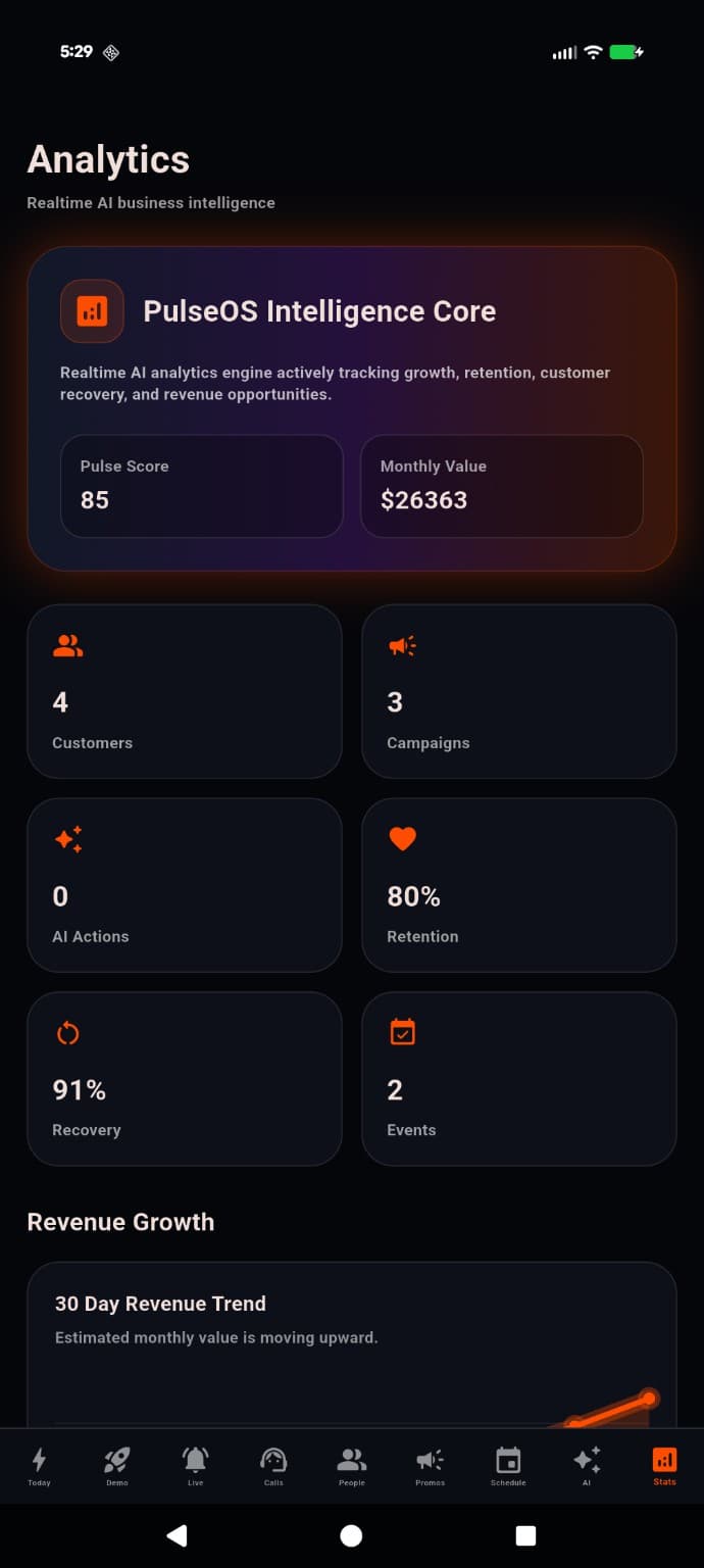PulseOS screen